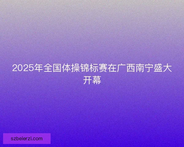 2025年全国体操锦标赛在广西南宁盛大开幕 2025年全国体操锦标赛在广西南宁盛大开幕