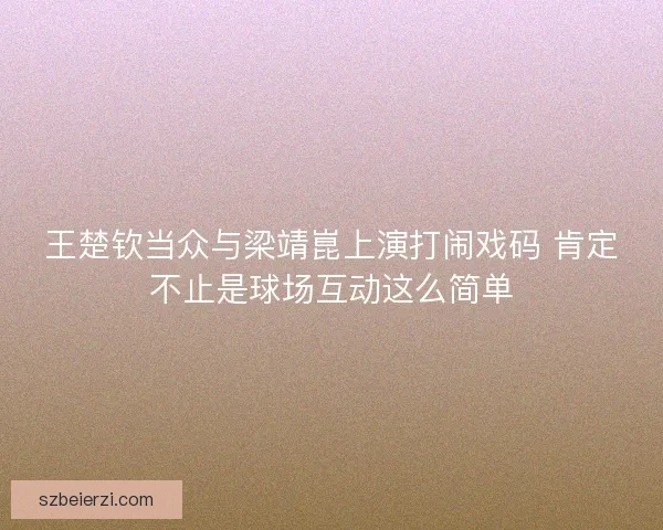 王楚钦当众与梁靖崑上演打闹戏码 肯定不止是球场互动这么简单