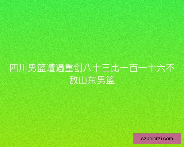 四川男篮遭遇重创八十三比一百一十六不敌山东男篮 四川男篮遭遇重创八十三比一百一十六不敌山东男篮